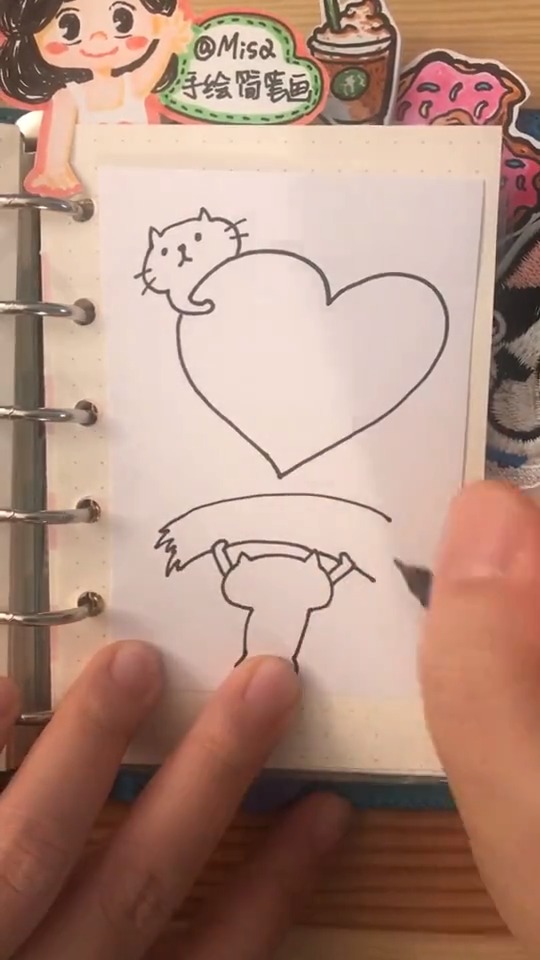 #手绘教程#萌萌哒小猫边框手账装饰框手账手绘素材手工卡片
