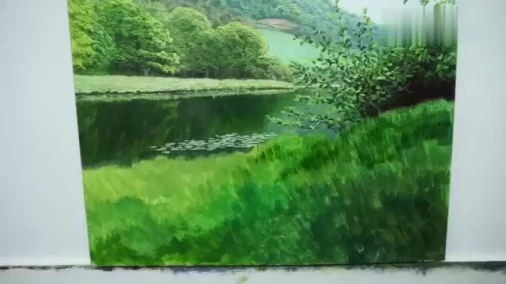 超写实油画风景,细节就是这样画的,学习了