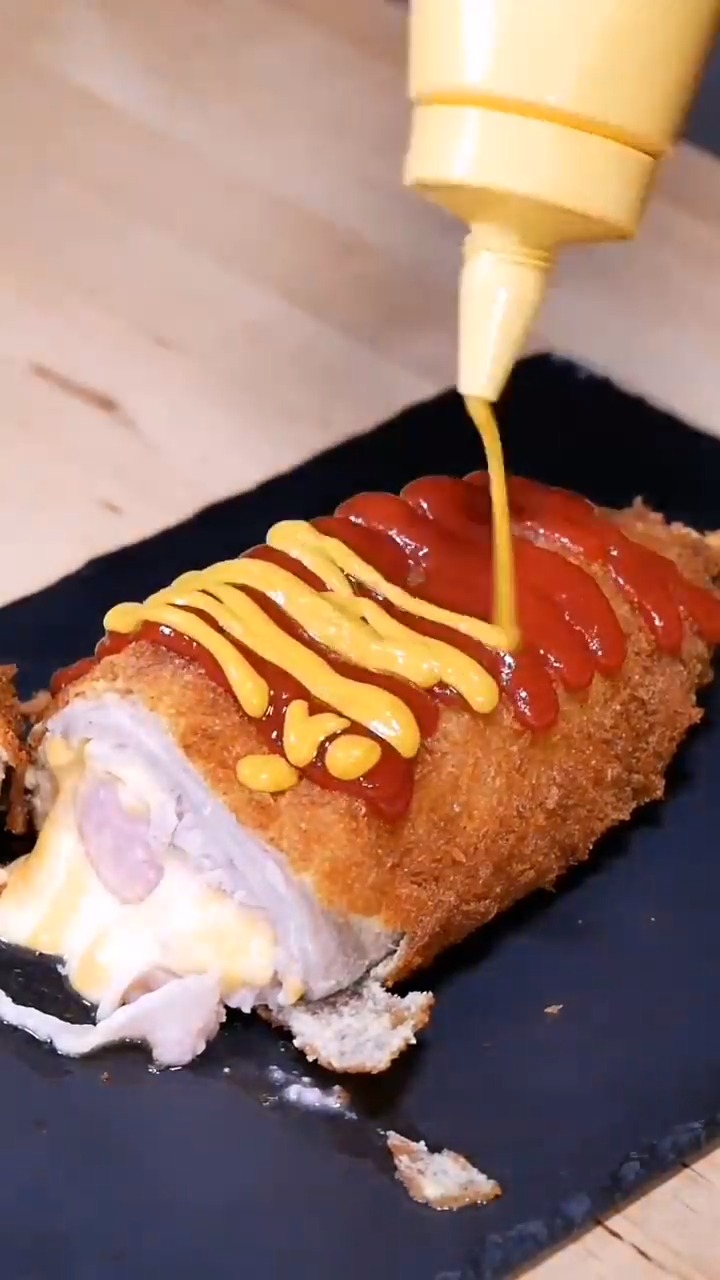 #美食#炸芝士培根肉肠卷