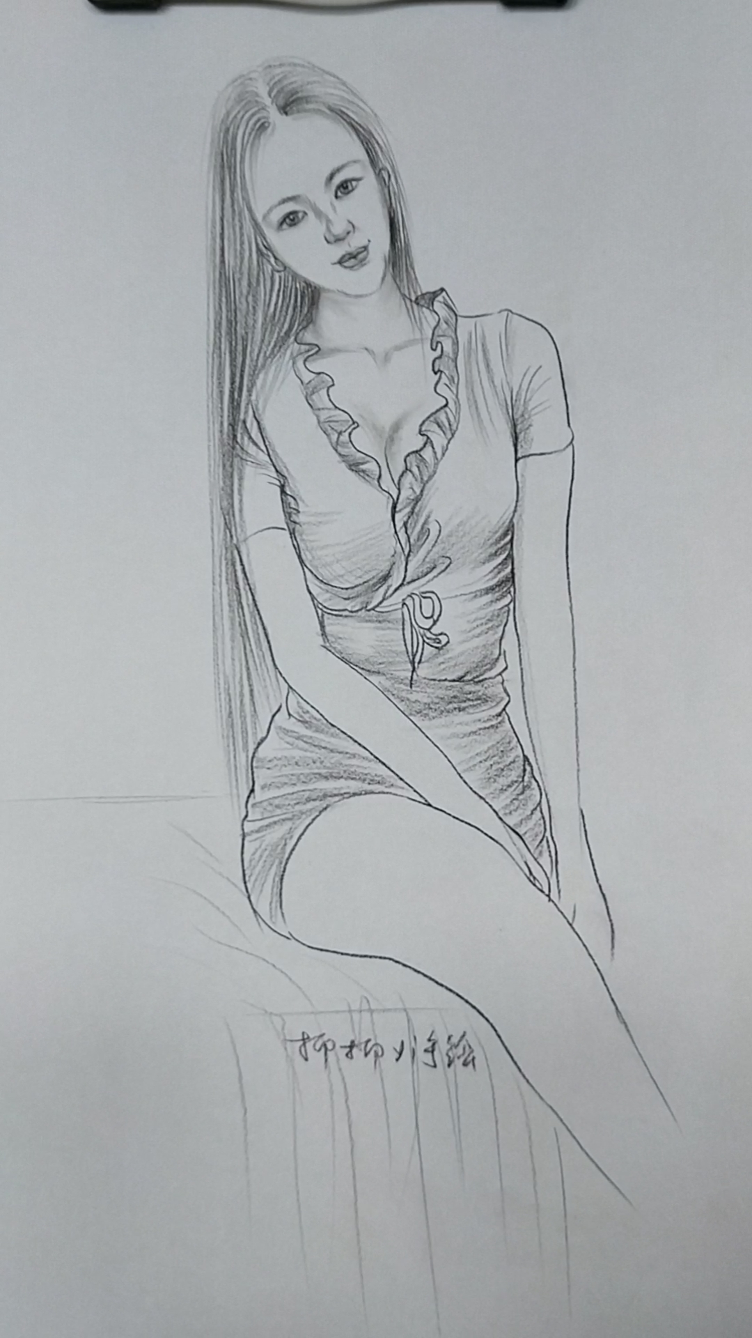 #素描绘画#教你画美女,二续