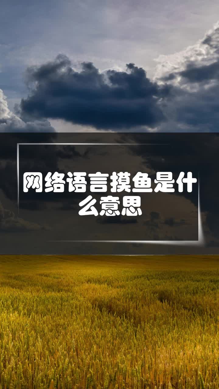 网络语言摸鱼是什么意思
