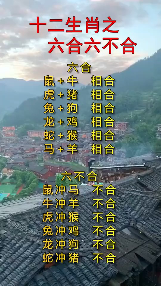 风俗十二生肖之六合六不合