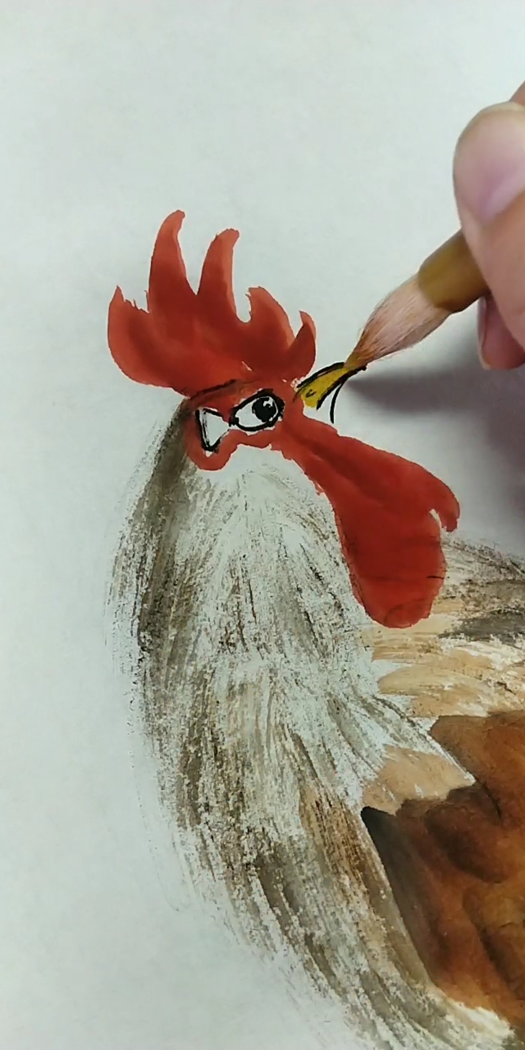 #中国画#画公鸡祝大家吉祥如意!