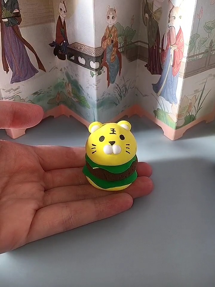 #超轻粘土#可爱的老虎汉堡教程参考