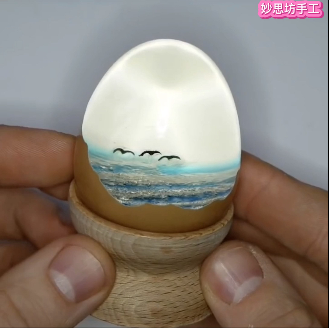 #创意手工DIY#鸡蛋壳的从普通到惊艳的完美蜕变,看完沉默了,手工创意树脂艺术