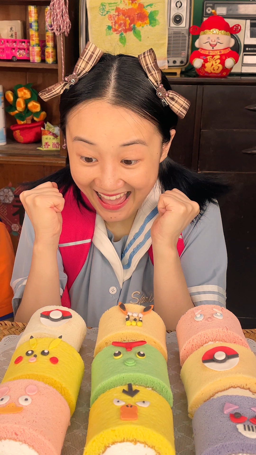 #美食#阿婆做的宠物小精灵蛋糕卷,你最喜欢哪一款?