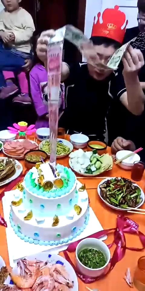 生日快乐!做一个网红的抽钱蛋糕!!