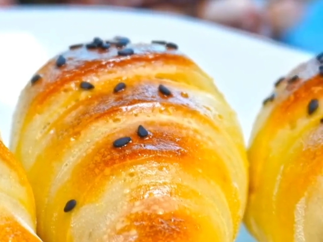 #自制美食#家庭版牛角包!简单易做!好味道