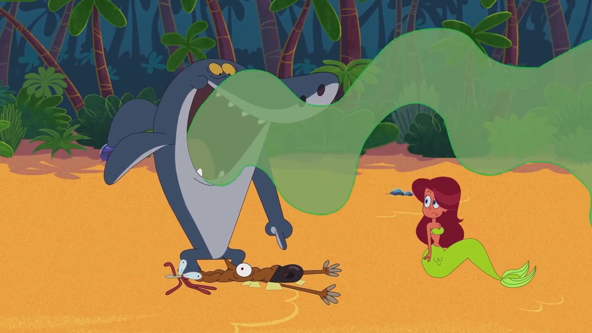 #动漫#臭狗居然给鲨鱼哥投放臭奶酪，鲨鱼哥一张嘴，把人熏晕