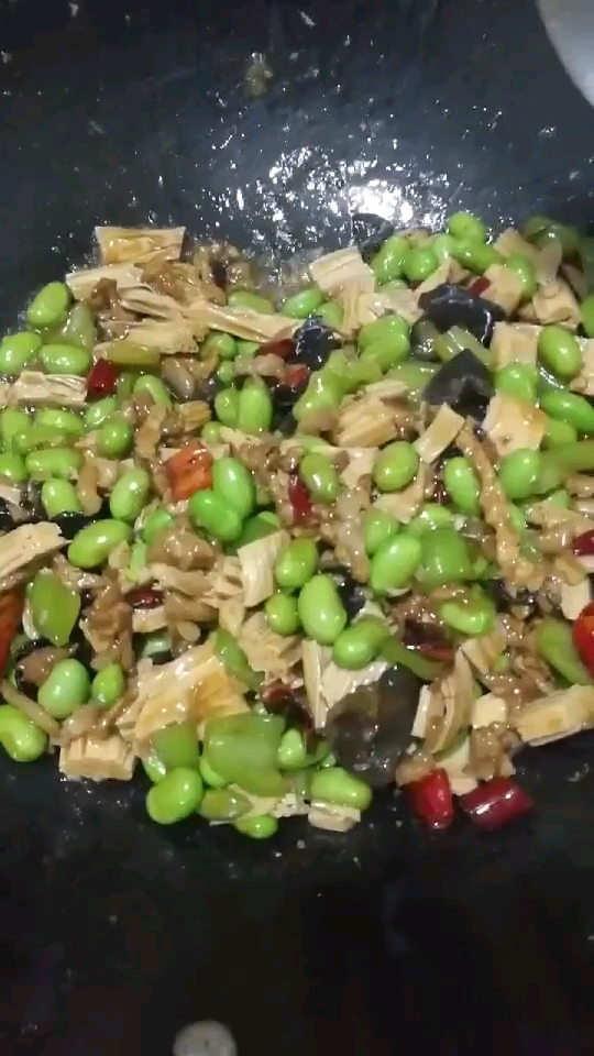 毛豆米炒肉丝