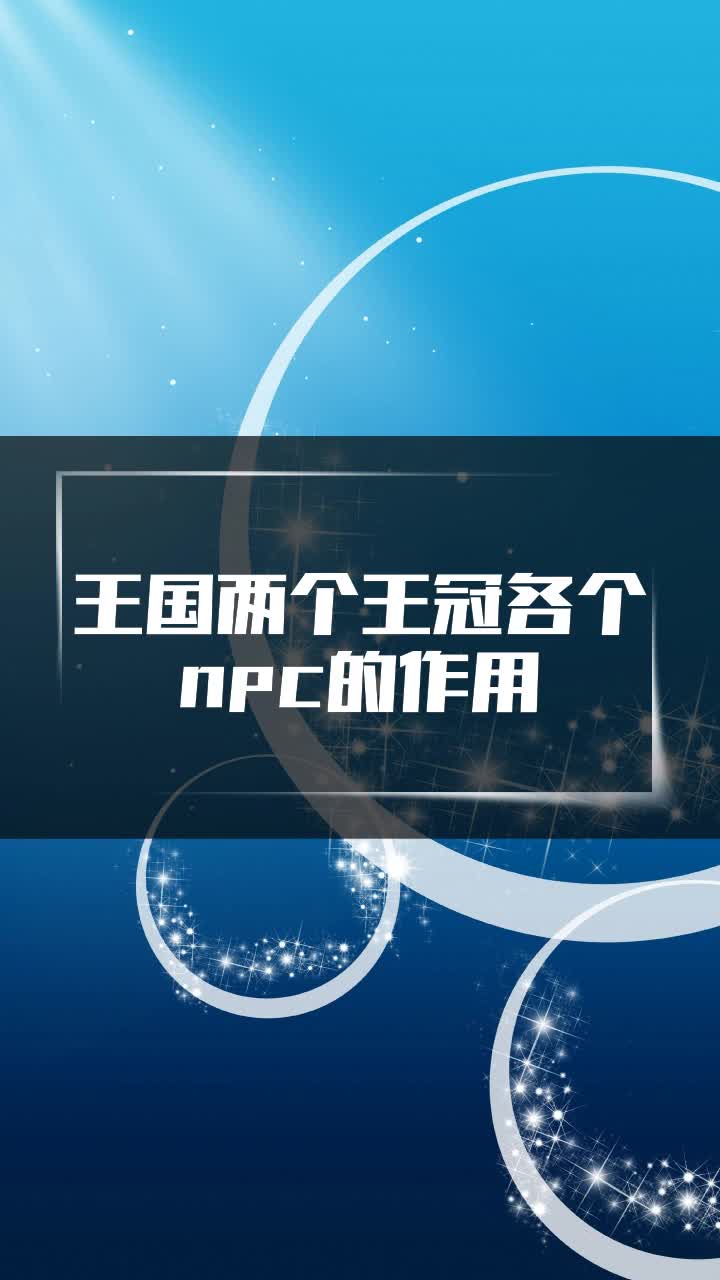 王国两个王冠各个npc的作用
