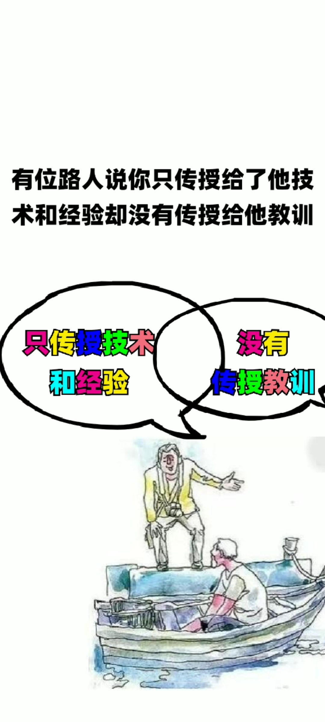 #原创手绘#渔翁教儿子钓鱼的故事!! 对你们有什么帮助呢? 留在评论区吧!!