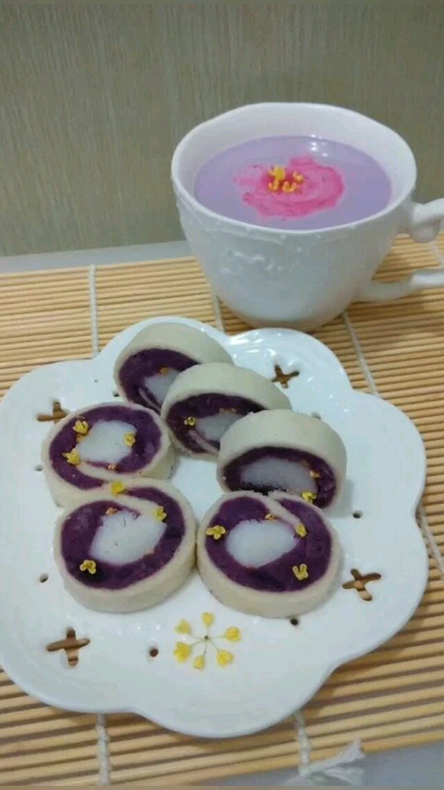 紫薯山药桂花卷