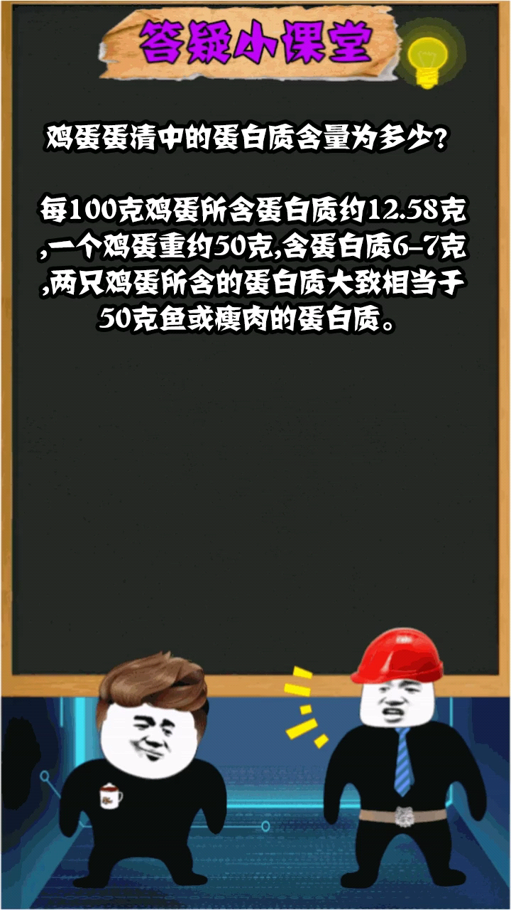 鸡蛋蛋清中的蛋白质含量为多少?