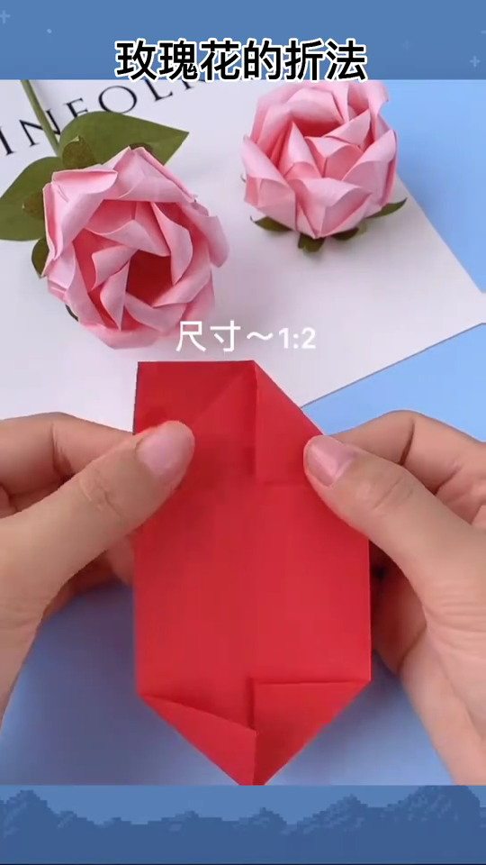玫瑰花的折法  