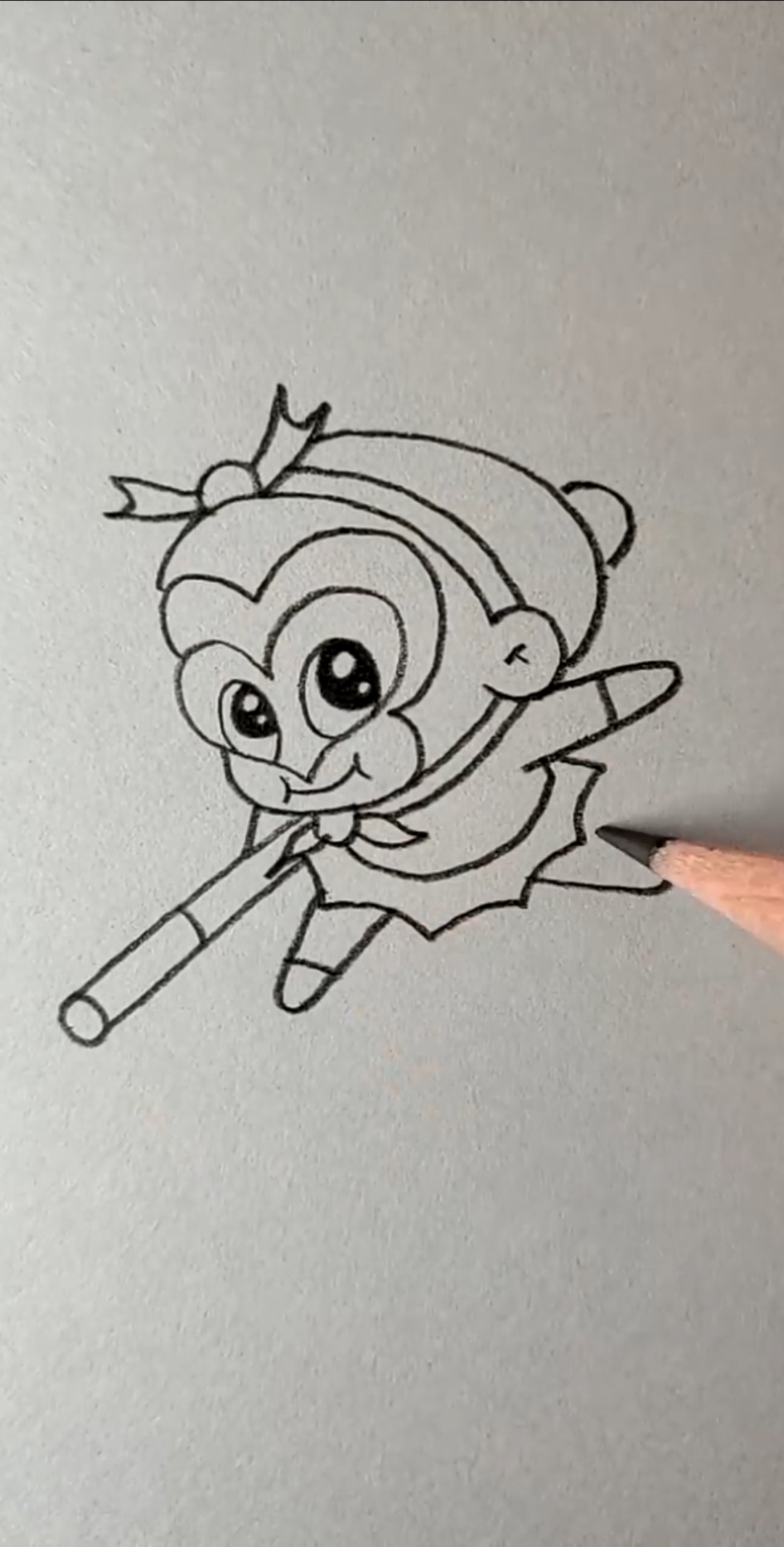 #简笔画#一起来画孙悟空吧,还是简单的!