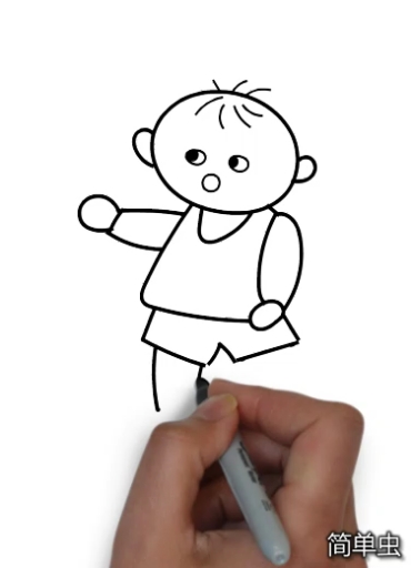 #简笔画#可爱的小男孩简笔画的画法