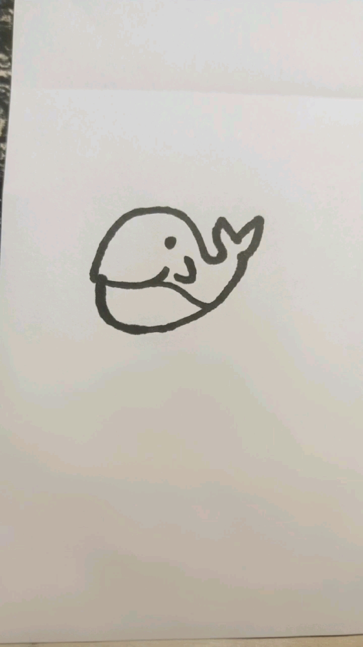 简笔画一只小鲸鱼