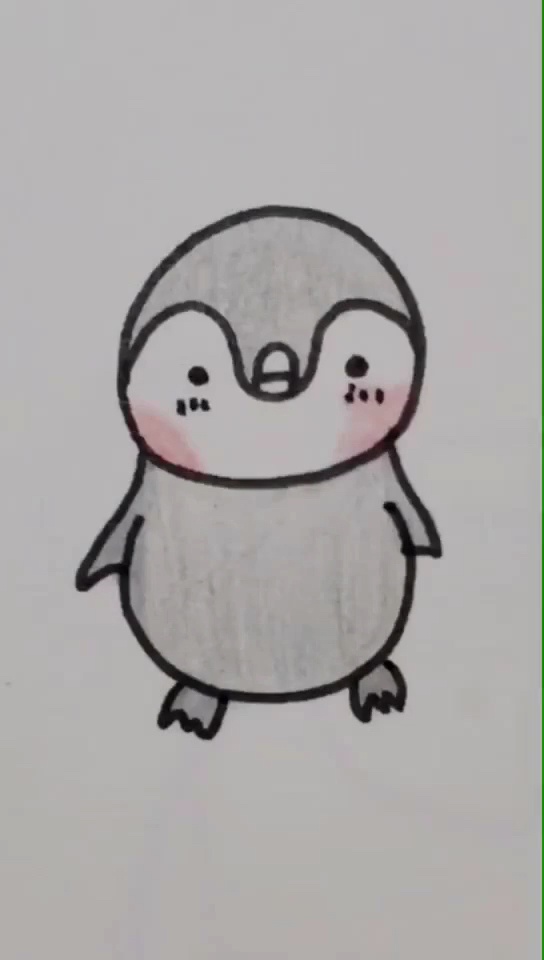 画可爱的小企鹅