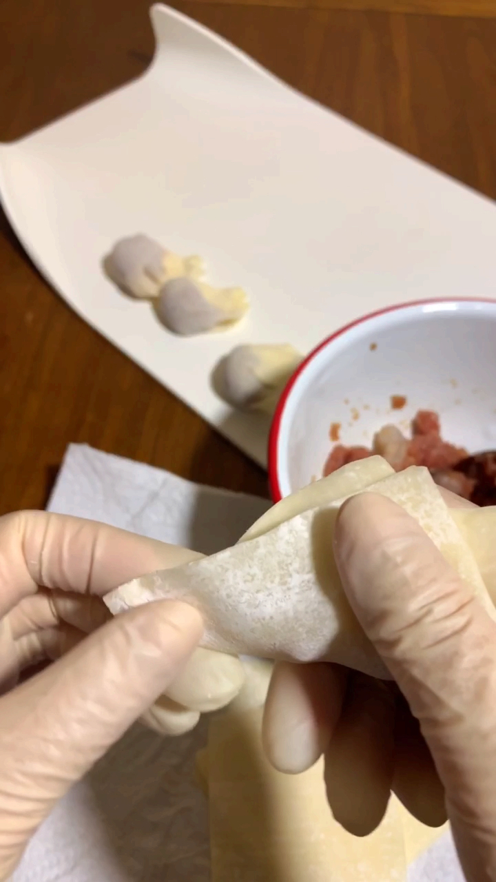 #全民好物节#馄饨最简单易学的包法 了解一下 鲜到没朋友 赶快试试吧