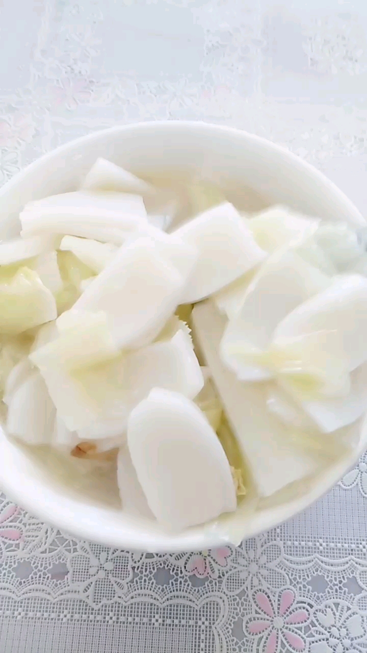 #全民正能量#大白菜炒年糕,简单又好吃