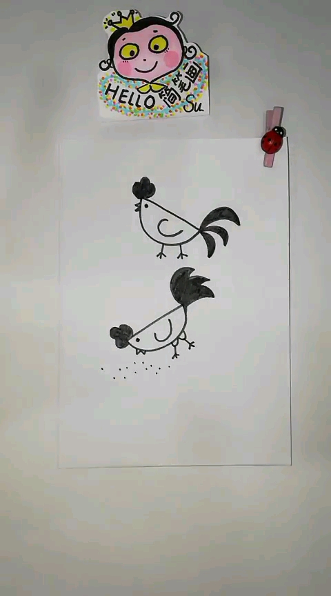 大公鸡简笔画