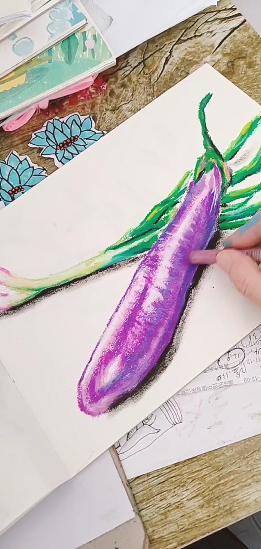 #美术生#儿童画绘画油画棒蔬菜写生