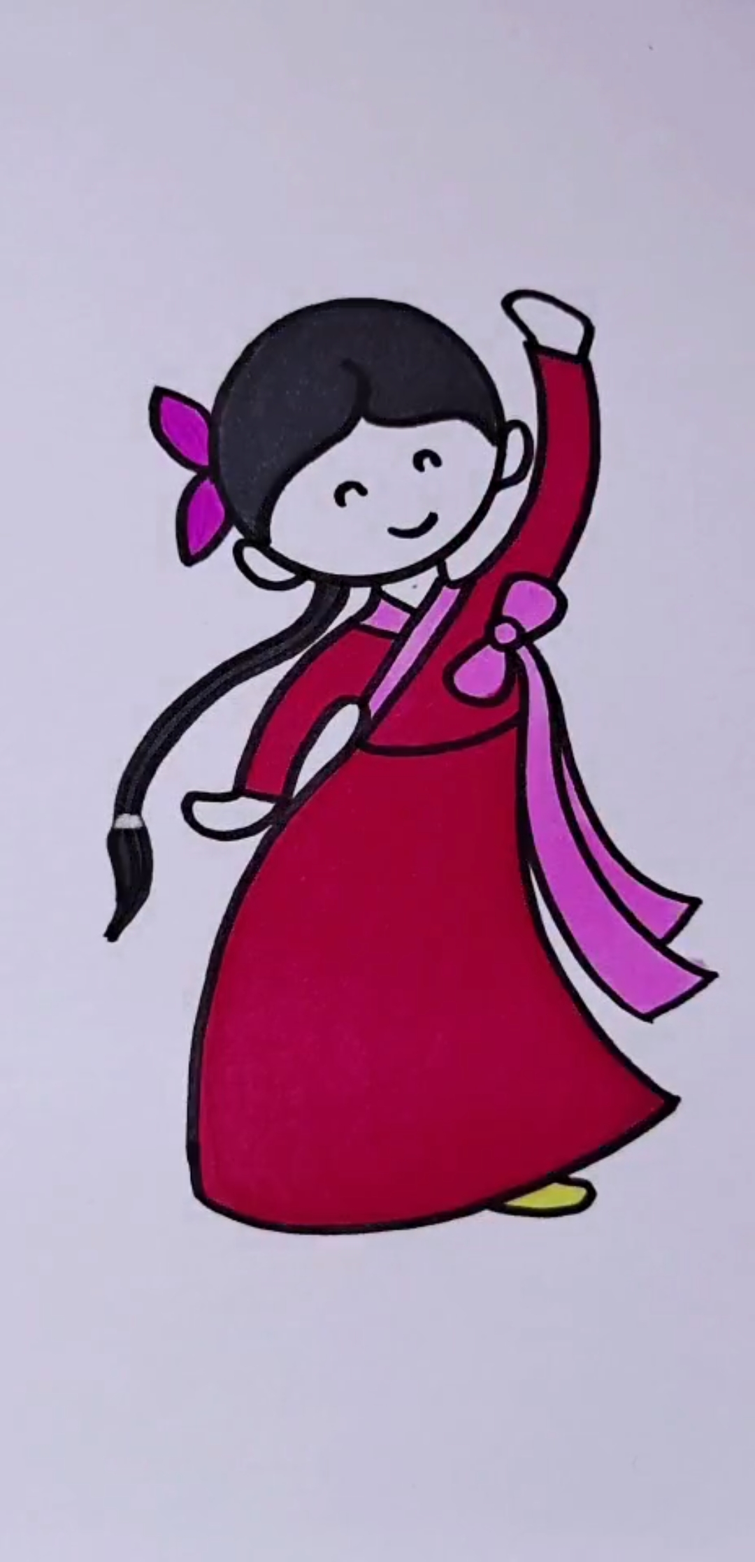 #简笔画#简单画小姑娘