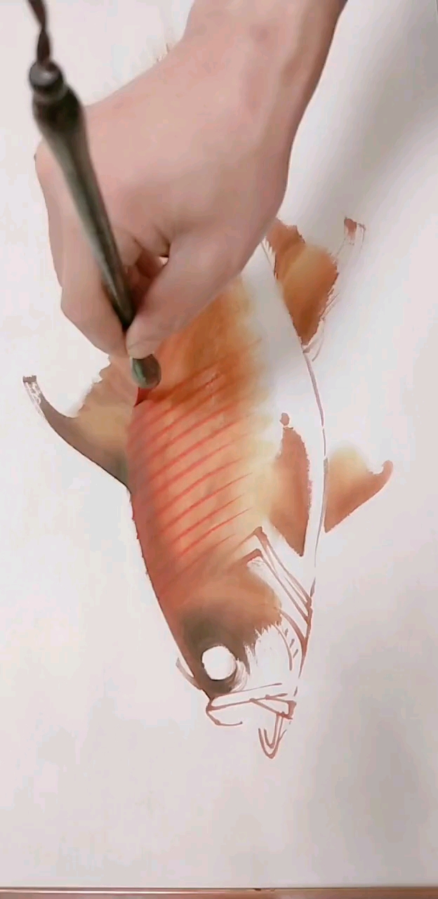 #我要上热门#红鱼画红了