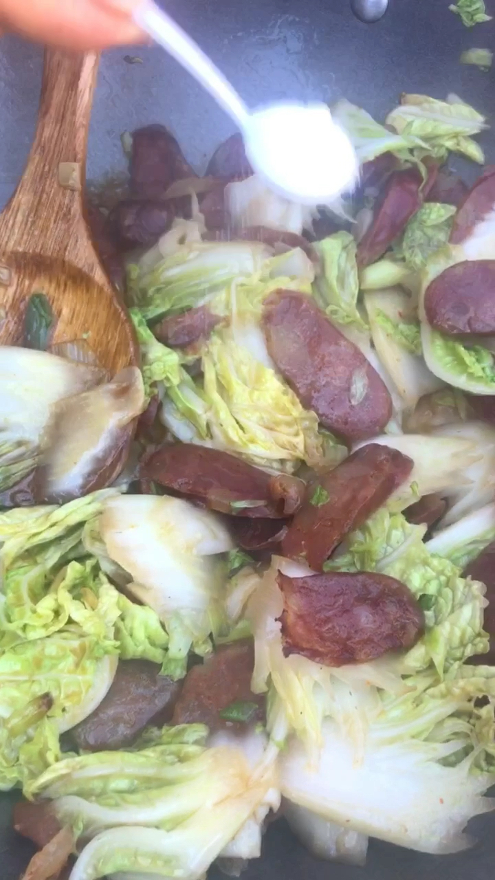 腊肠炒白菜教程2