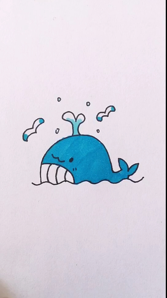 #简笔画#简单画小鲨鱼