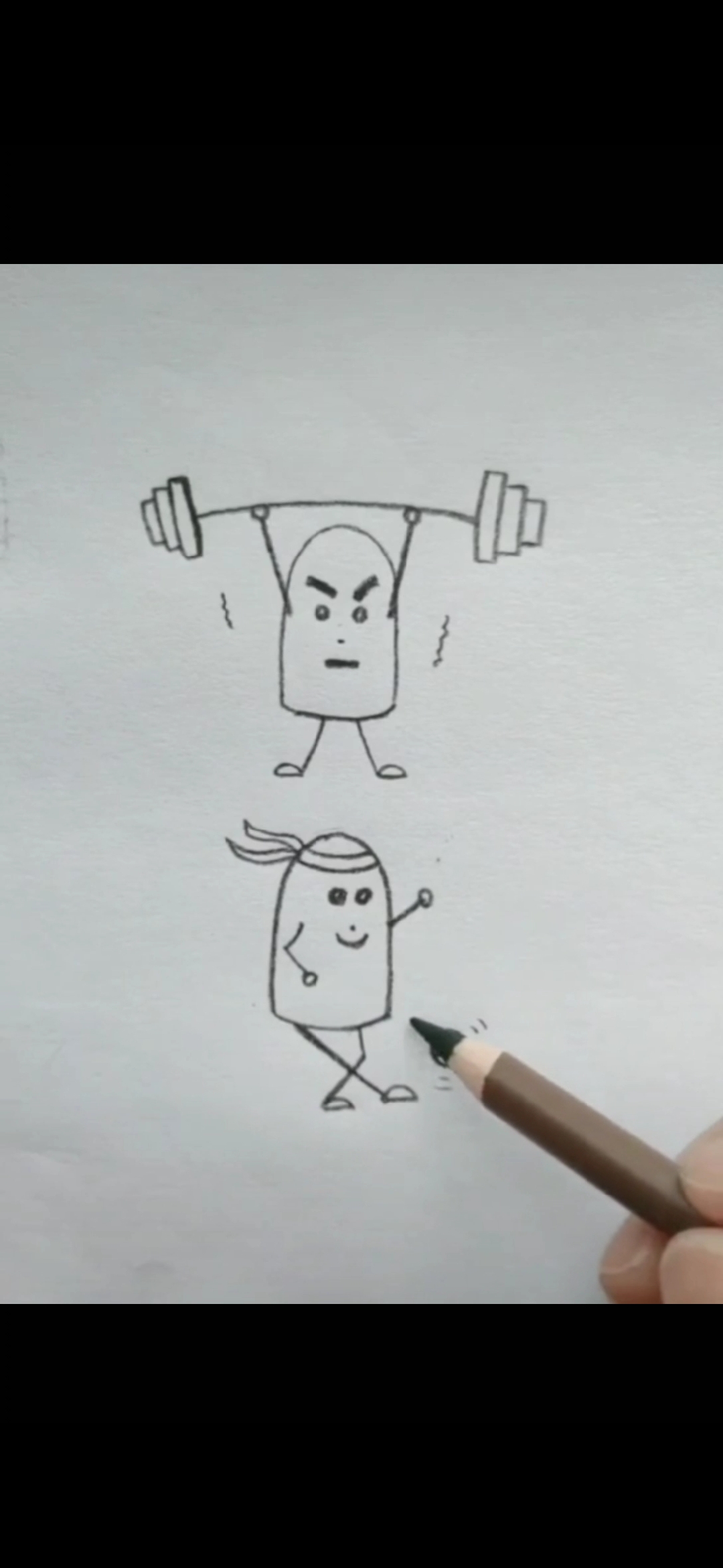 #简笔画#教你画简笔画!手指画运动的小人
