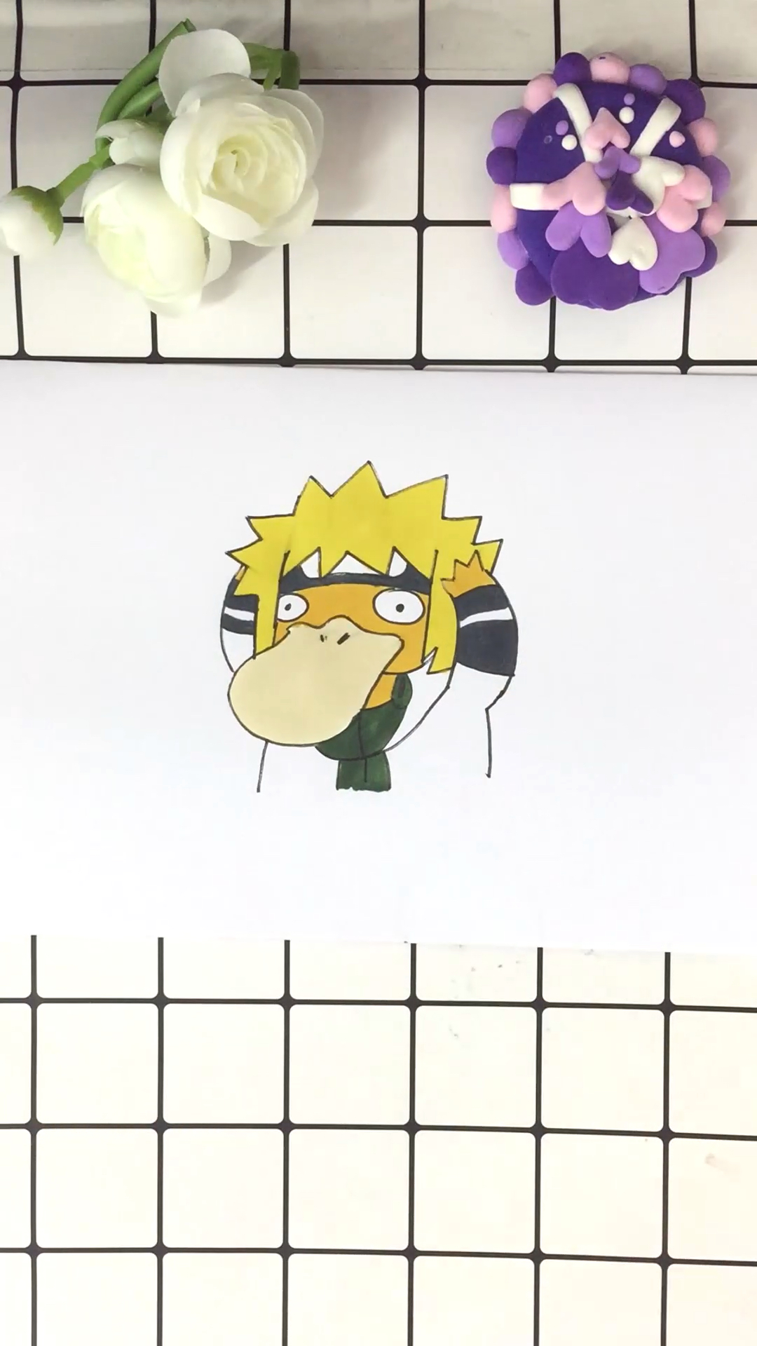 #想你鸭#可达鸭简笔画,就是这个发型是不是有点奇怪