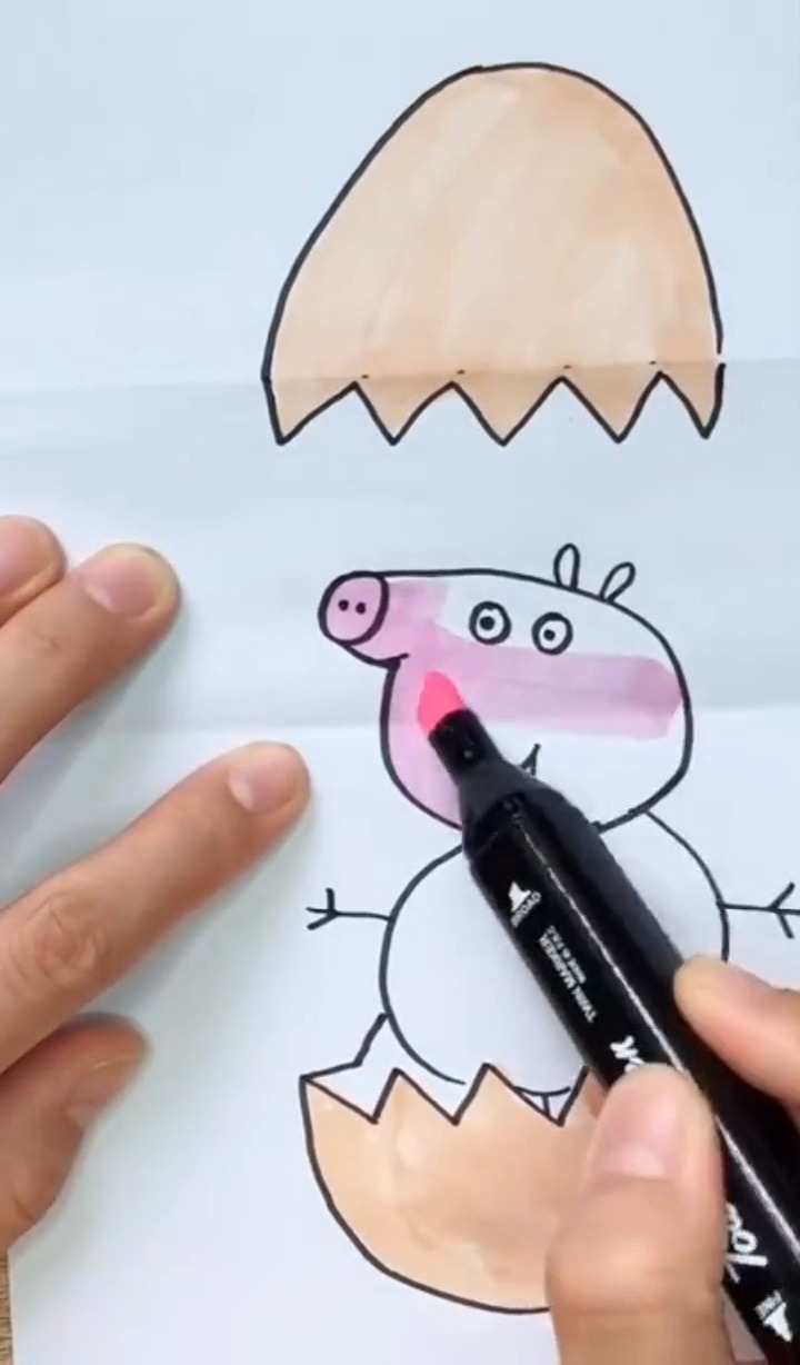 #娱乐#一幅有趣的鸡蛋简笔画,打开后鸡蛋里有什么呢?