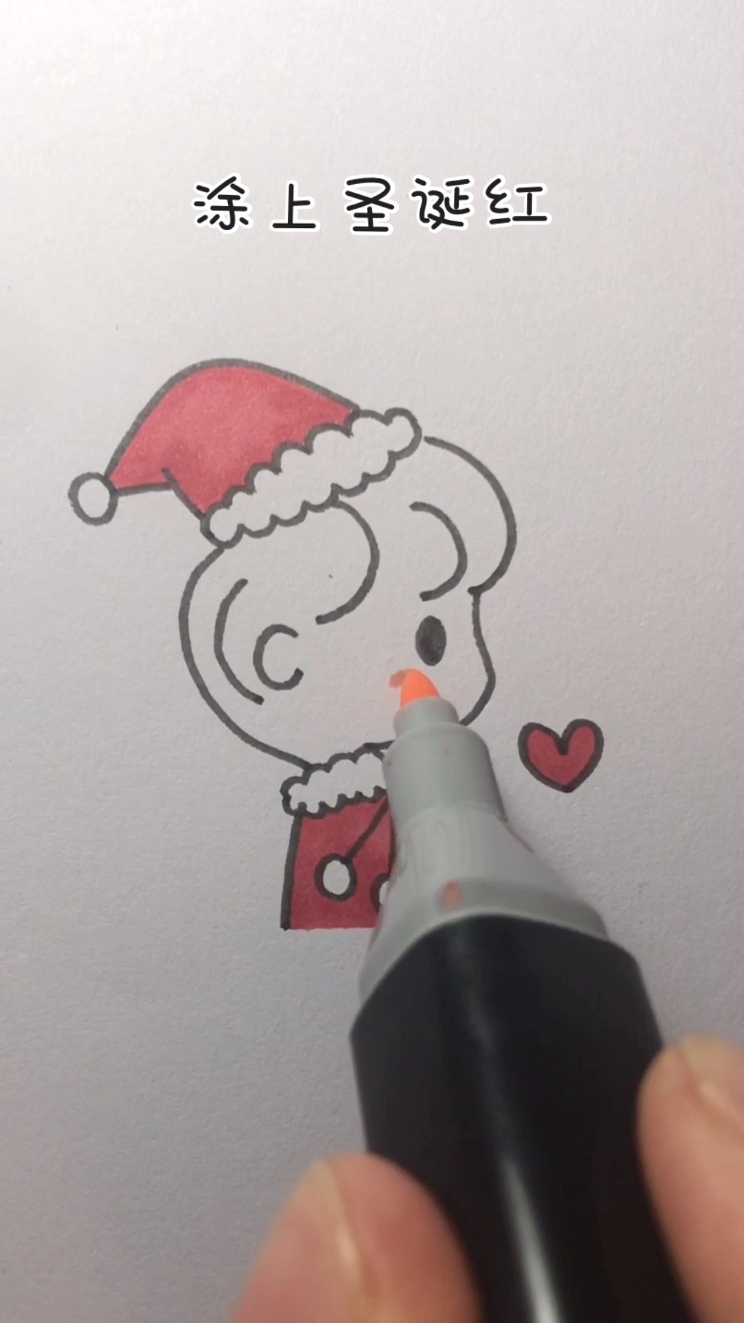 #创意简笔画#超简单的圣诞男生简笔画,可以做头像噢～