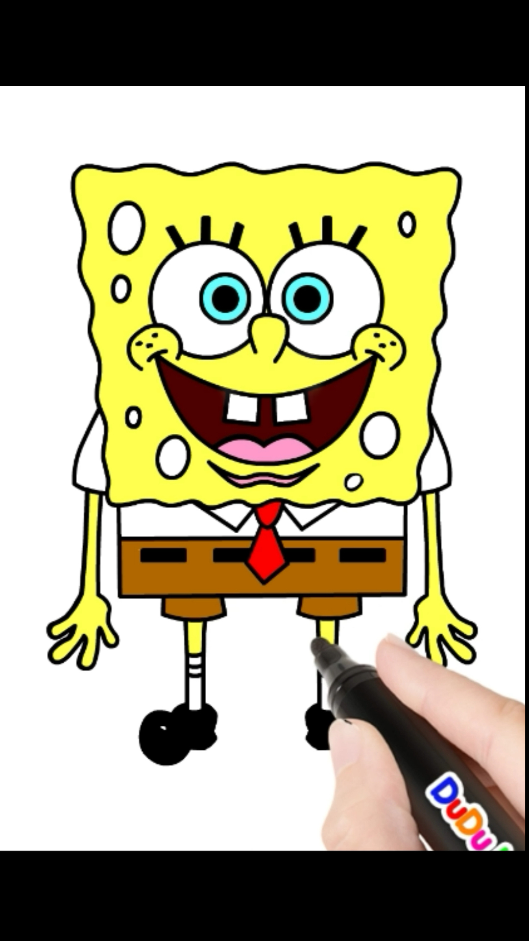 #海绵宝宝#怎样画海绵宝宝简笔画儿童绘画宝宝学画画少儿一步一步美术教程动画片