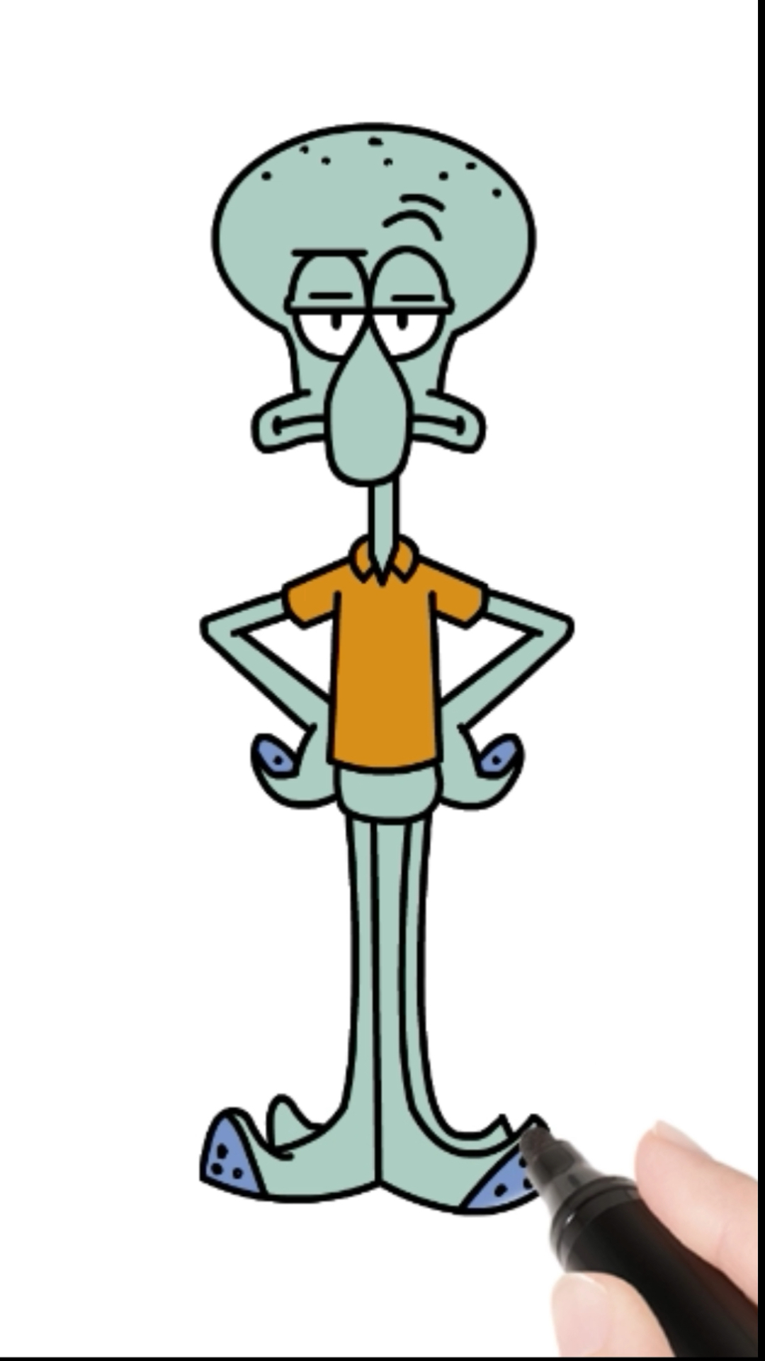 #海绵宝宝#怎样画章鱼哥简笔画海绵宝宝绘画宝宝学画画儿童美术教程少儿一步一步亲子画