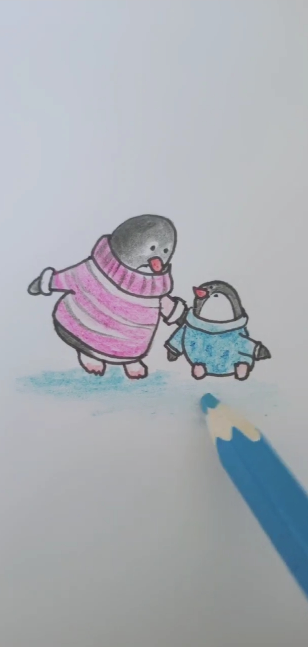 画一画可爱的小企鹅