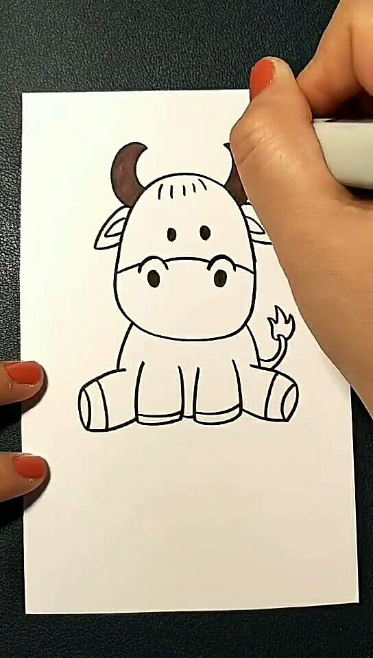 手绘简笔画牛