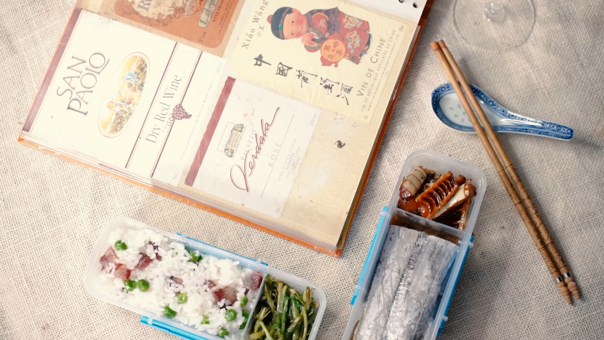 #爱美食爱生活#春日便当推荐⑨:油焖春笋+酒香带鱼+炒茼蒿+青豆火腿焖饭+白葡萄酒