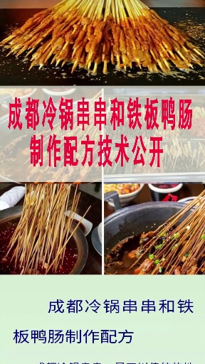 #美食配方#成都冷锅串串和铁板鸭肠制作配方技术公开