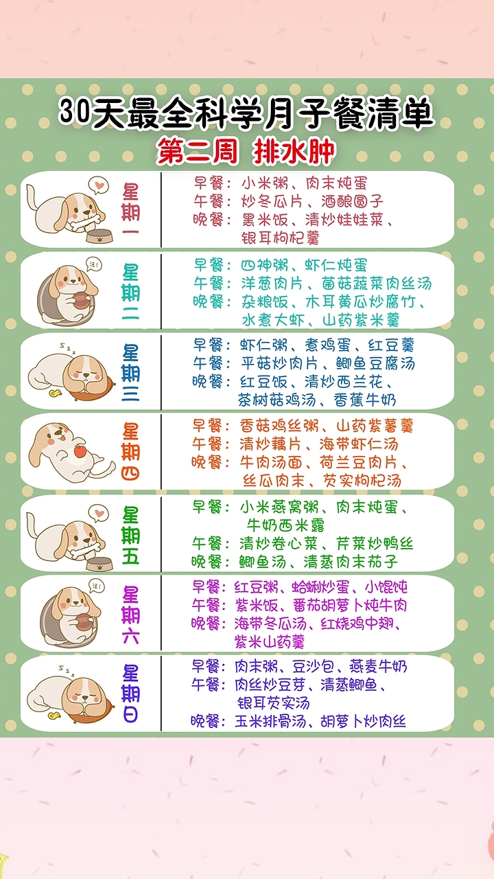 #月子餐#30天最全科学月子餐清单