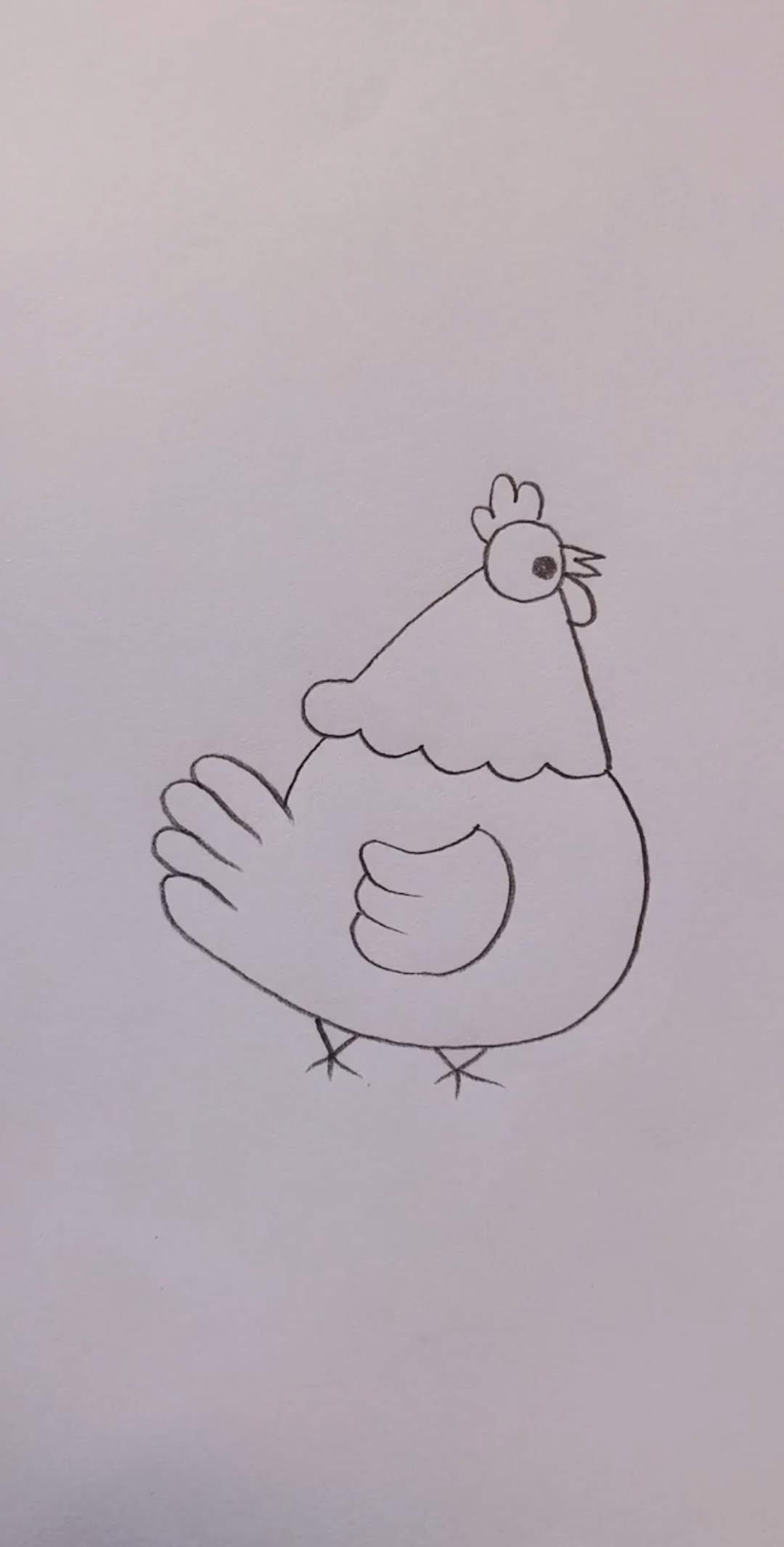 简笔画画一个鸡妈妈,圆嘟嘟的身体看起来好可爱