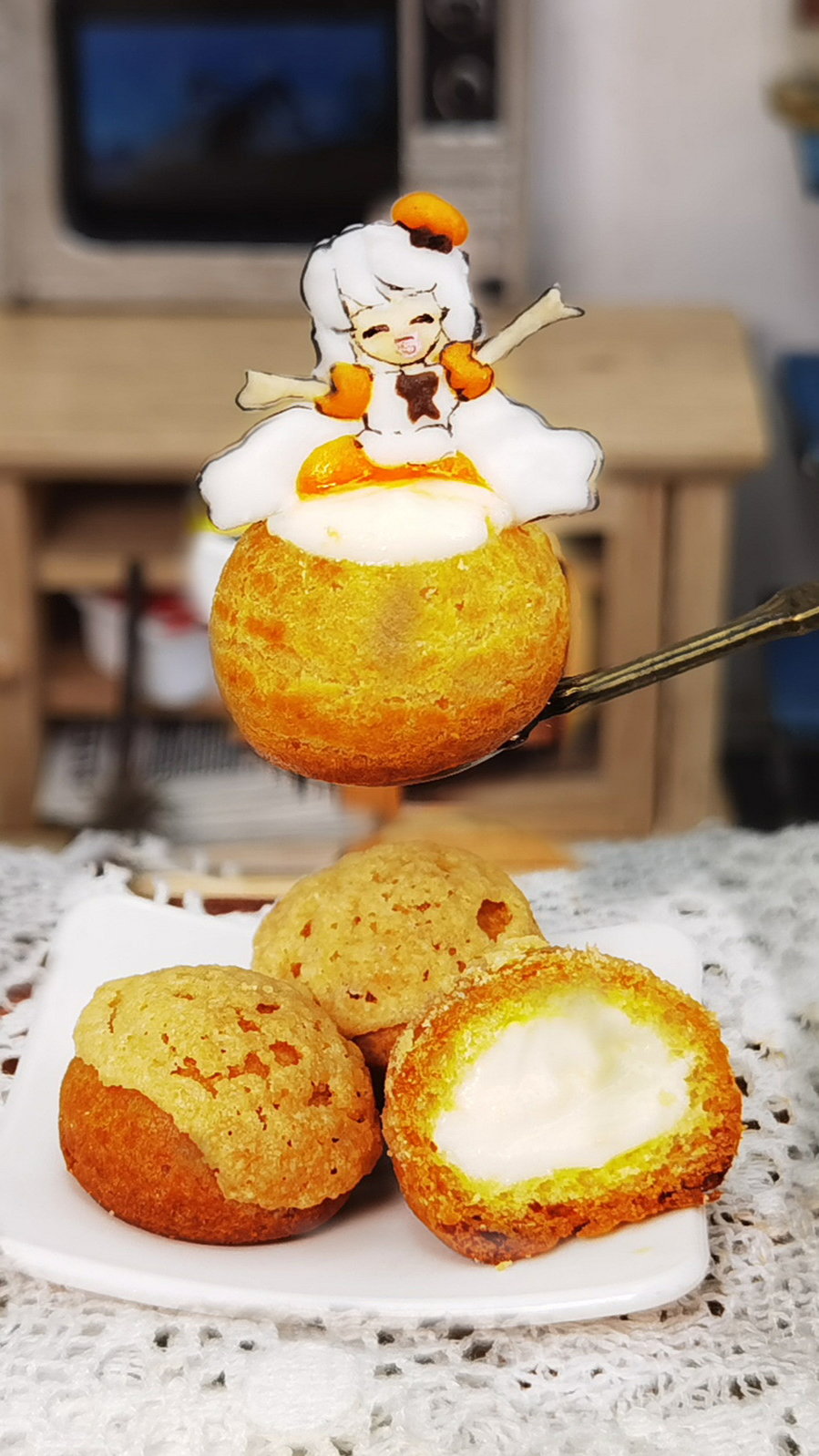 #美食#迷你厨房,龙吟榴莲蛋糕,连壳也能吃,花了5天时间终于做好了