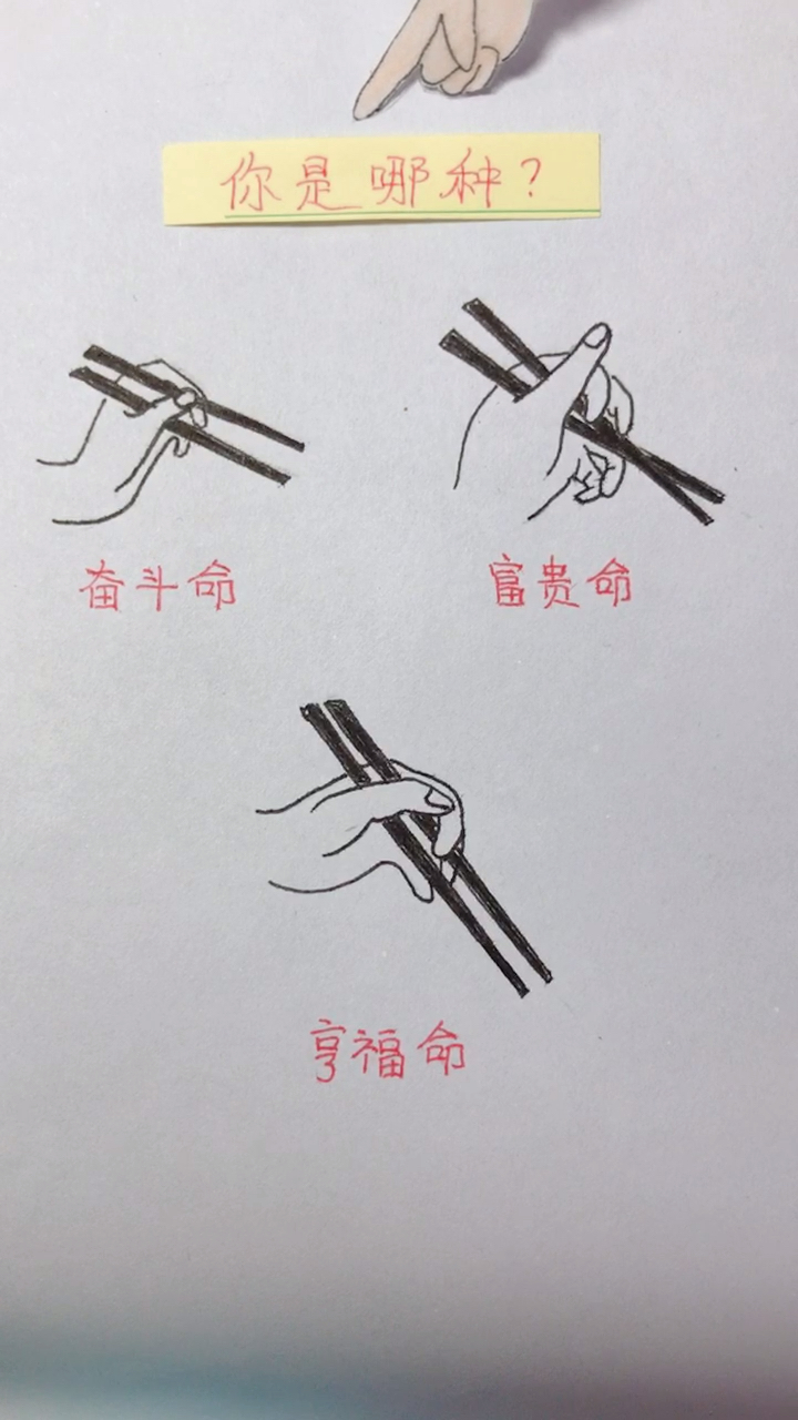 #创意简笔画#你怎么拿筷子的?