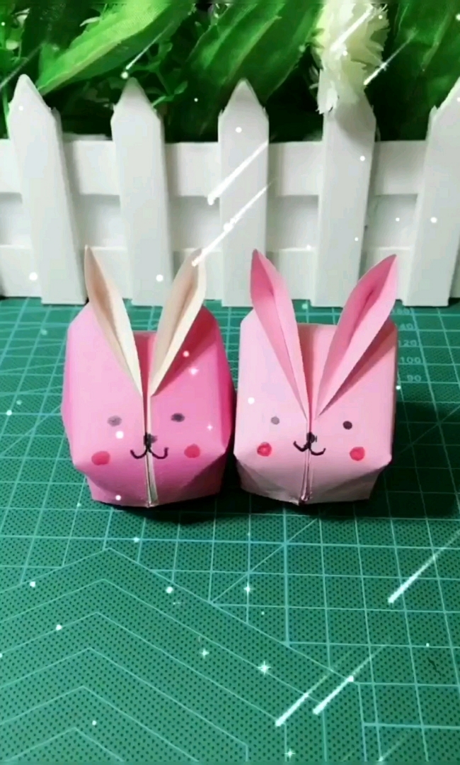 折纸,可爱的3D立体兔子