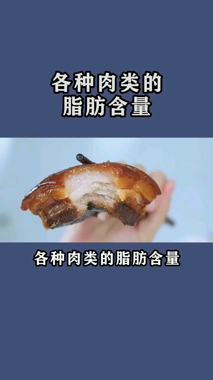 各种肉类的脂肪含量。各种肉类的脂肪含量