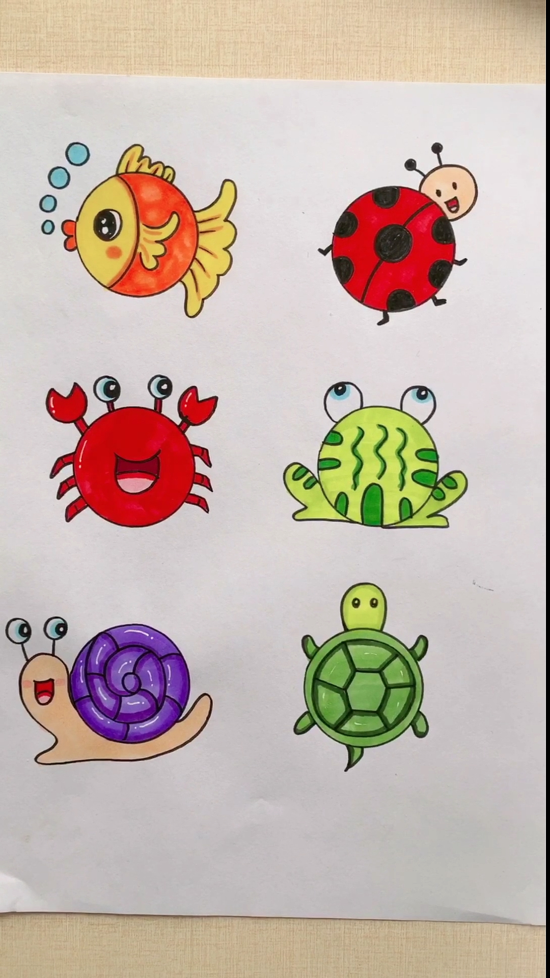 #简笔画#用圆圈画各种小动物