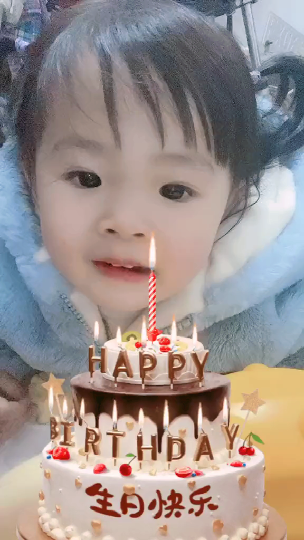 #儿童#感谢平台漂亮生日蛋糕小妞两岁生日就和12亿朋友一起过刷到的朋友给个祝福吧萌宝宝