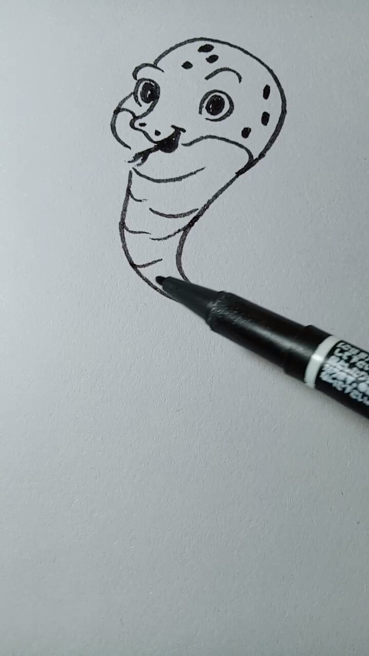 #简笔画教学过程#蛇简笔画教学